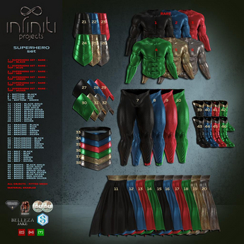 Second Life Marketplace - - INFINITI - SuperHero - LEGACY M Complete Set
